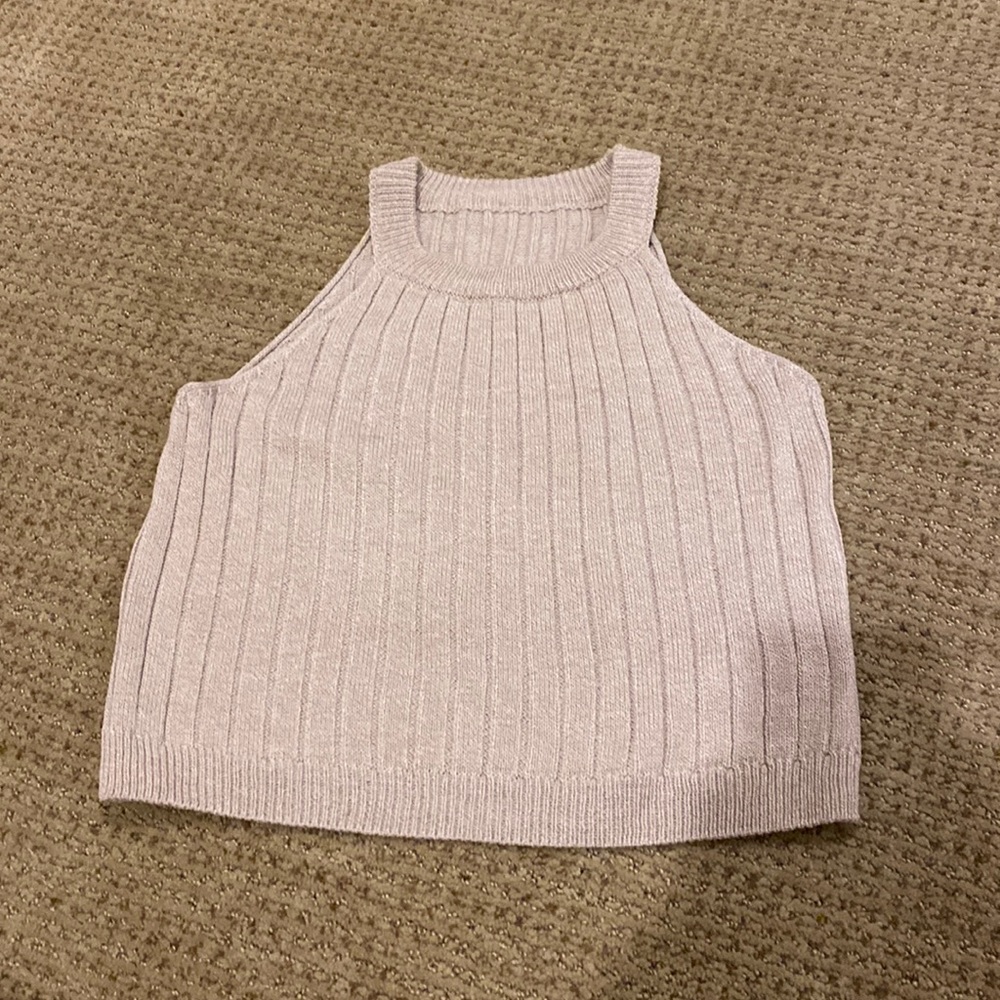 cropped no sleeve sweater